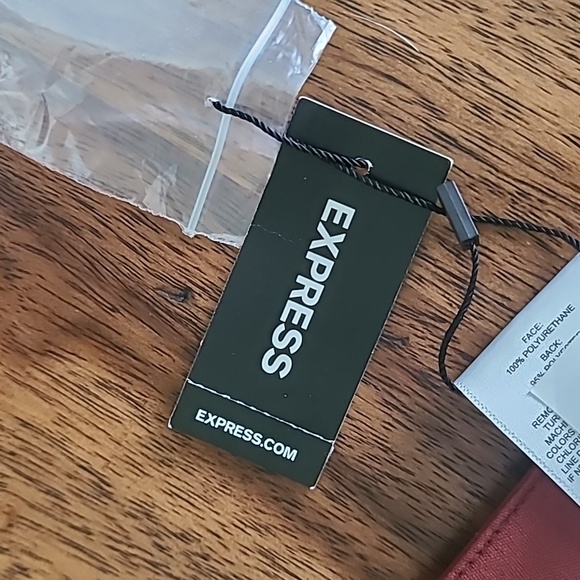 Express Faux Leather Red Straight Leg High Rise Pants Size Large - Picture 3 of 6